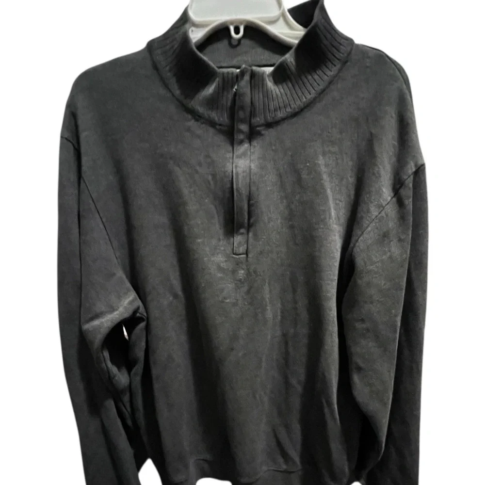 Cutter & Buck Men's Charcoal Zip-Up Sweater